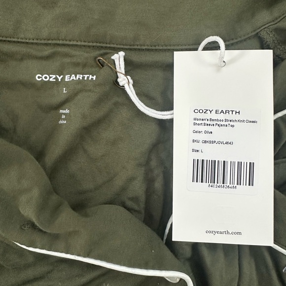 *NWT* Cozy Earth Women's Bamboo Stretch-Knit Short Sleeve Pajama Set - Picture 6 of 7